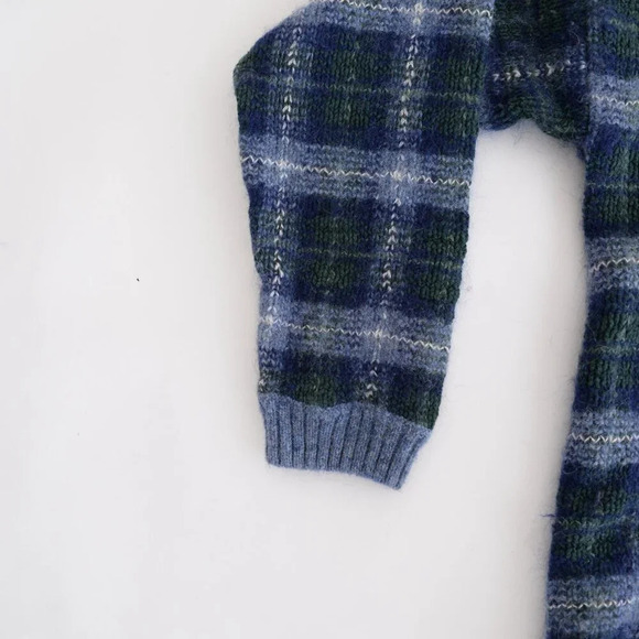 Vintage Northern Reflections Navy &  Blue Checker 48% Wool Crewneck Sweater XL - Picture 8 of 14